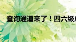 查询通道来了！四六级成绩明日10时可查