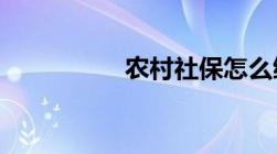 农村社保怎么缴纳社保