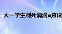 大一学生刺死滴滴司机故意杀人罪怎么量刑