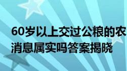 60岁以上交过公粮的农民每月发1000元补贴消息属实吗答案揭晓