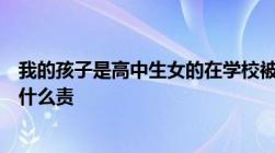 我的孩子是高中生女的在学校被男同学打了请问学校应该付什么责