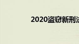 2020盗窃新刑法量刑标准