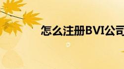 怎么注册BVI公司流程是什么