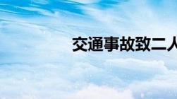 交通事故致二人死亡一伤