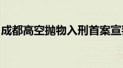 成都高空抛物入刑首案宣判高空抛物可入刑吗