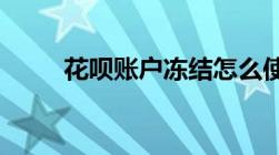 花呗账户冻结怎么使用才可以解冻