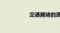 交通拥堵的原因10个