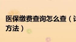 医保缴费查询怎么查（详解四个医保缴费查询方法）