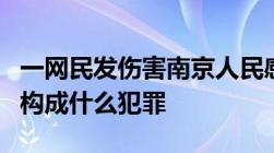 一网民发伤害南京人民感情言论被刑拘该行为构成什么犯罪