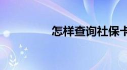 怎样查询社保卡办理进度