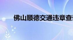 佛山顺德交通违章查询的方法有什么