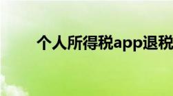 个人所得税app退税流程有以下7步