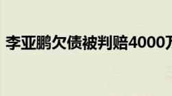 李亚鹏欠债被判赔4000万欠债的处罚有哪些