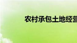 农村承包土地经营权抵押贷款