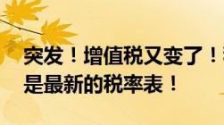 突发！增值税又变了！税率：13%9%6%这是最新的税率表！