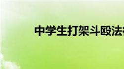 中学生打架斗殴法律条款是什么