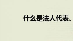 什么是法人代表、法定代表人