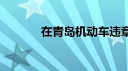 在青岛机动车违章了怎么查询