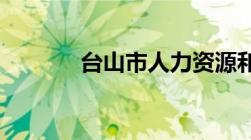 台山市人力资源和社会保障局