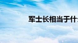 军士长相当于什么级别干部