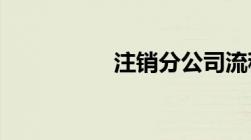 注销分公司流程超详细