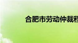 合肥市劳动仲裁程序是怎样的