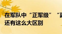 在军队中“正军级”“副军级”待遇有何不同还有这么大区别