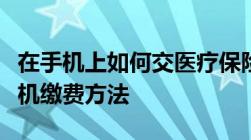 在手机上如何交医疗保险告诉你三种常见的手机缴费方法