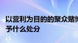 以营利为目的的聚众赌博或者以赌博为业的给予什么处分