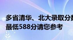 多省清华、北大录取分数线汇总！最高710分最低588分请您参考