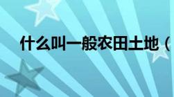 什么叫一般农田土地（什么叫一般农田）