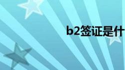 b2签证是什么意思