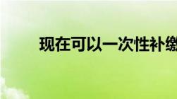 现在可以一次性补缴15年的社保吗