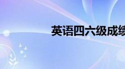 英语四六级成绩查询入口