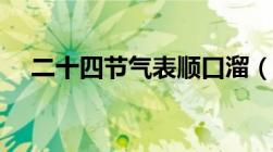 二十四节气表顺口溜（中国二十四节气）