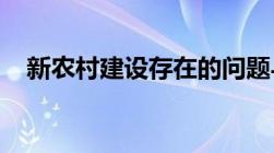 新农村建设存在的问题与解决方式有哪些