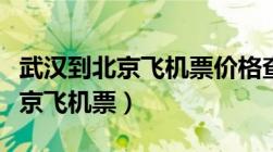 武汉到北京飞机票价格查询表最新（武汉到北京飞机票）