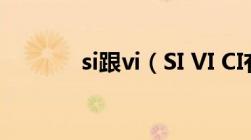 si跟vi（SI VI CI有什么区别）