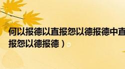 何以报德以直报怨以德报德中直指的是政治（何以报德以直报怨以德报德）