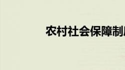 农村社会保障制度包含内容