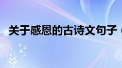 关于感恩的古诗文句子（关于感恩的古诗）