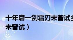 十年磨一剑霜刃未曾试全诗（十年磨一剑霜刃未曾试）