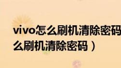 vivo怎么刷机清除密码和怎么激活（vivo怎么刷机清除密码）