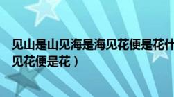 见山是山见海是海见花便是花什么意思（见山是山见海是海见花便是花）