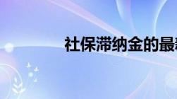 社保滞纳金的最新法律规定