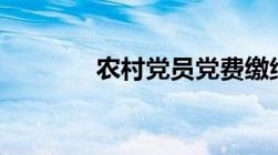 农村党员党费缴纳标准2021