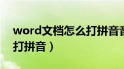 word文档怎么打拼音音标（word文档怎么打拼音）