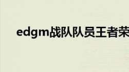 edgm战队队员王者荣耀（edgm战队）