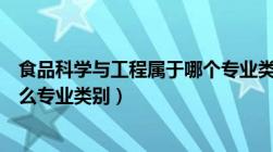 食品科学与工程属于哪个专业类别（食品科学与工程属于什么专业类别）