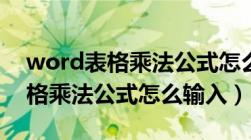 word表格乘法公式怎么输入出来（word表格乘法公式怎么输入）